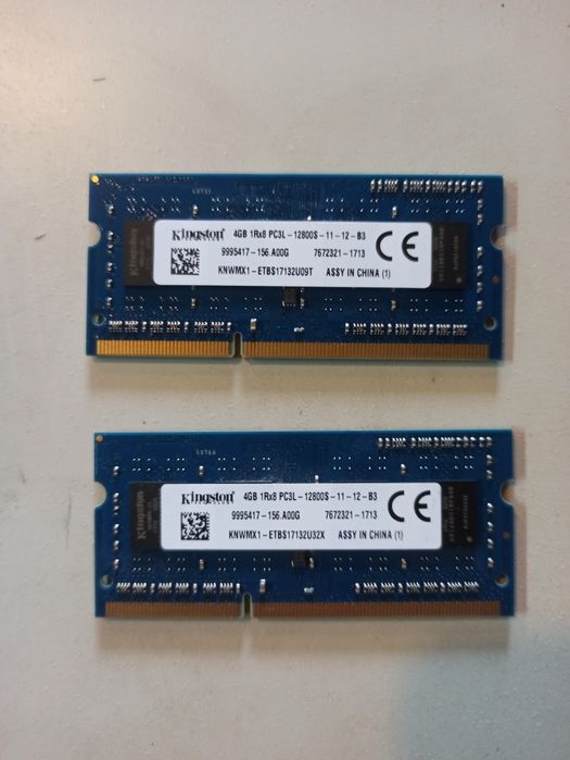 Kości pamięci ram DDR 3, DDR 4, 8gb (2x4gb) laptop.