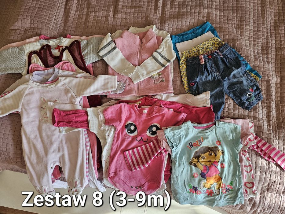 Zestaw 23 szt. ubrań dziewczęcych 3-9m paka ubranek niemowlęcych