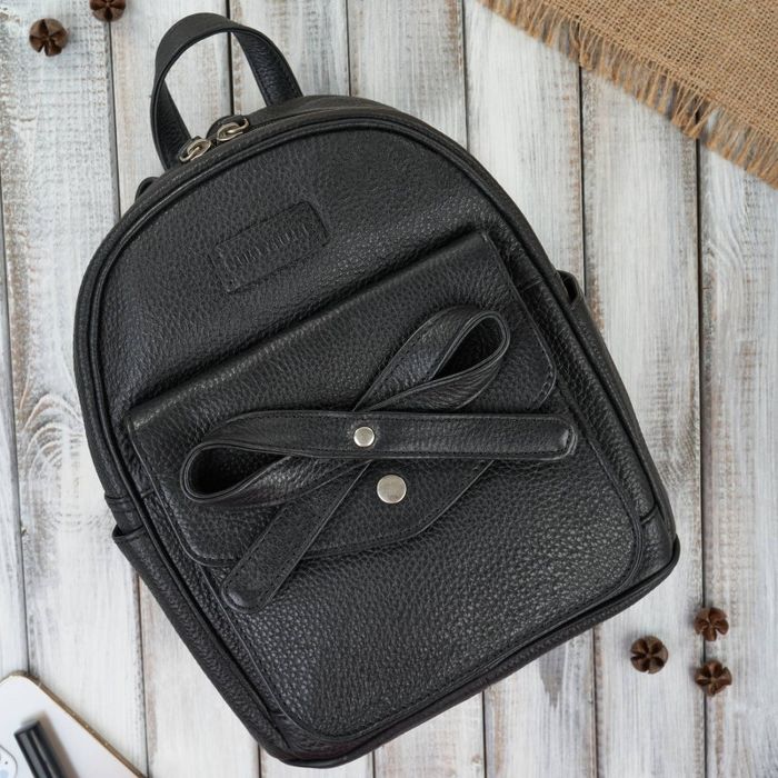 plecak damski miejski skórzany z kokardką czarny paolo peruzzi t-71-bl