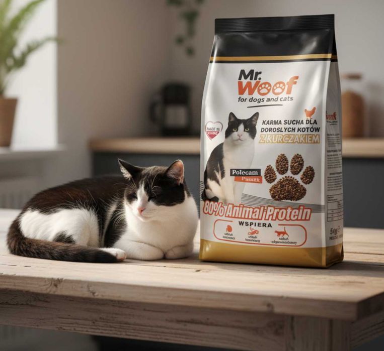 Sucha karma dla kotów kurczak 5KG MR. WOOF WYSYŁKA GRATIS CAŁY KRAJ