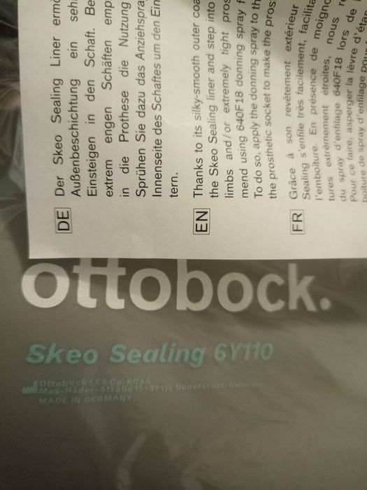 Продам вакуумний лайнер протеза ноги Ottobock Skeo Sealing,6Y110.Новий.