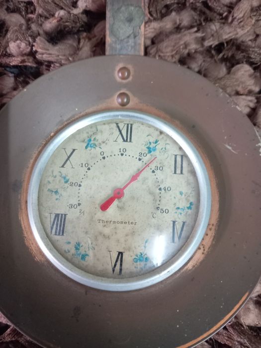 Termómetro de parede em cobre antigo