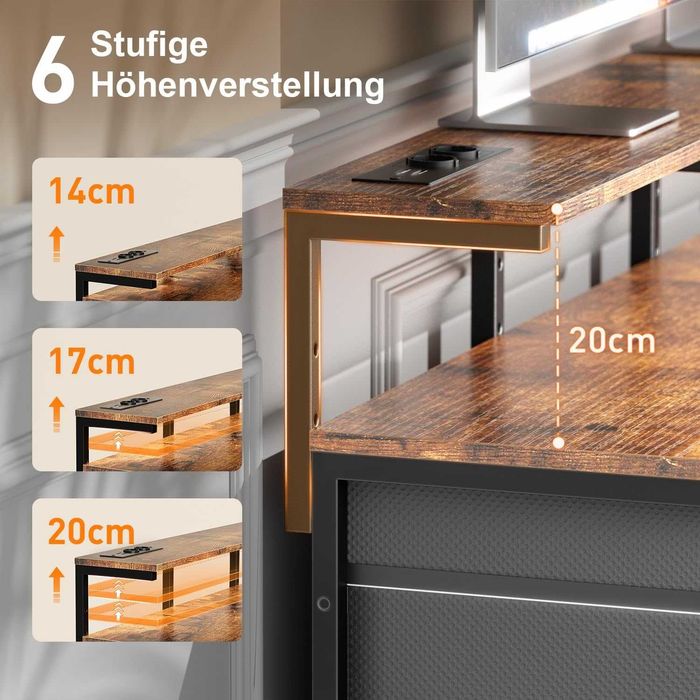 Nowe biurko / 120x50cm / szuflada / blat / stół / USB / LED / W280!