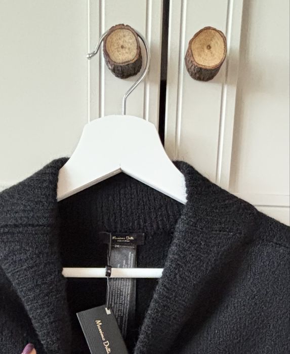 Kardigan Massimo Dutti czarny nowy z rozcięciami