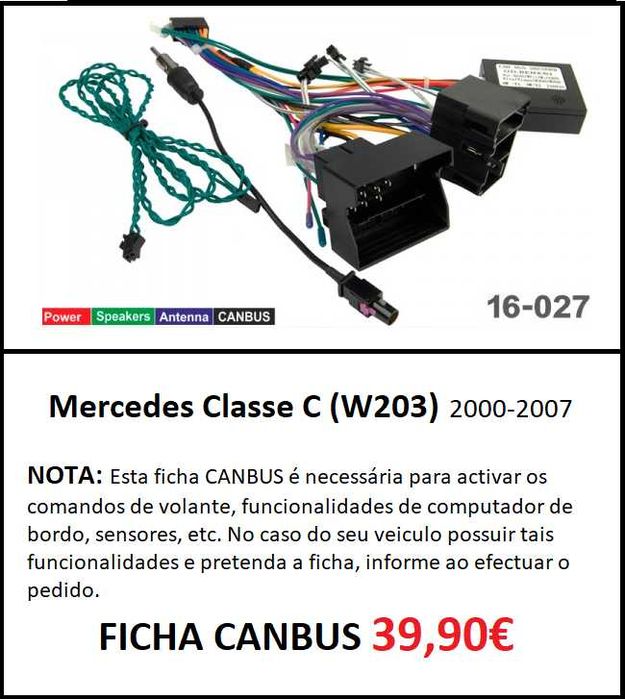 Rádio 2DIN •  Mercedes Classe C (C220) • Android •  W203 C200 [4+64GB]