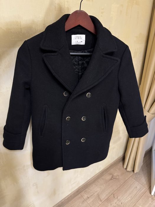 Пальто на дівчинку 140 см, 9-10-11 років , шерсть , чорне , куртка zara