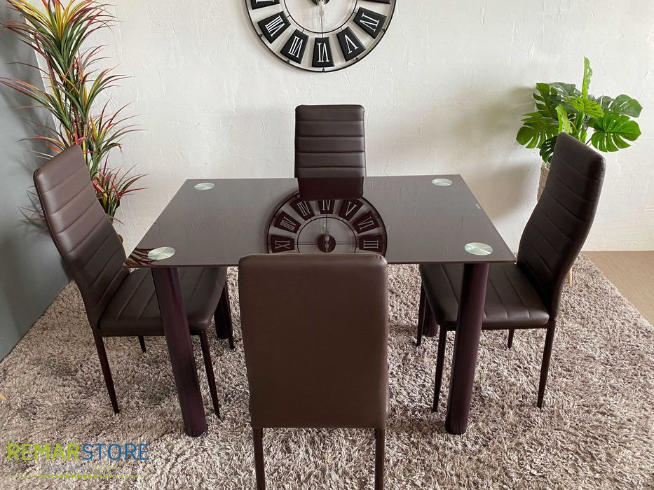 mesa de vidro e 4 cadeiras portes grátis