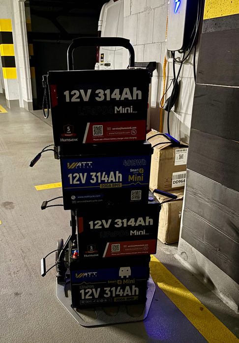4 x Akumulator 314Ah MINI WattCycle  Smart z BT LiFePO4 12V 314Ah z bms 200A na magazyn 15kWh DIY ne celki