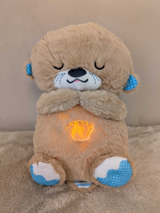 Іграшка видреня що дихає, нічник для сну з колисковою мелодією