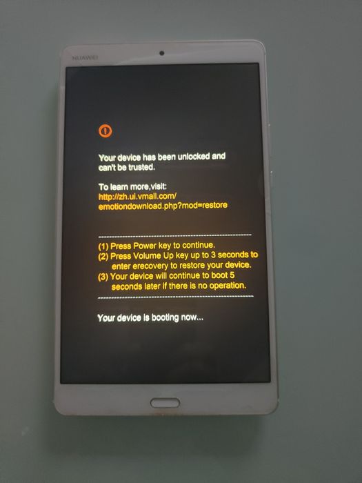 Huawei MediaPad M3 8.4 with film, stuck in boot loop64738607601281124