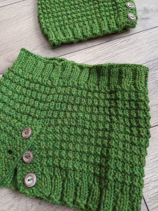 Komplet ręcznie robiony - czapka I komin handmade