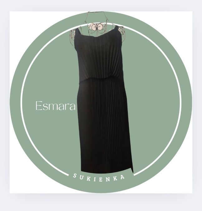 Esmara Plisowana mała czarna midi
