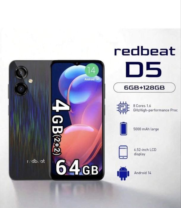 Xiaomi Redbeat D5 4/64Black/white нові в заводських пломбах і плівках.