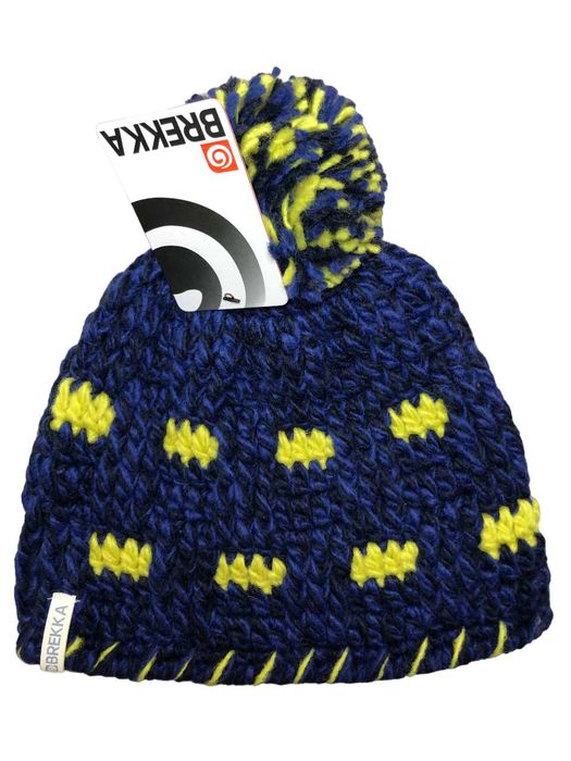 CG32 Mega Ciepła Dziecięca Czapka Brekka Wełna ZIMA Pompon HANDMADE