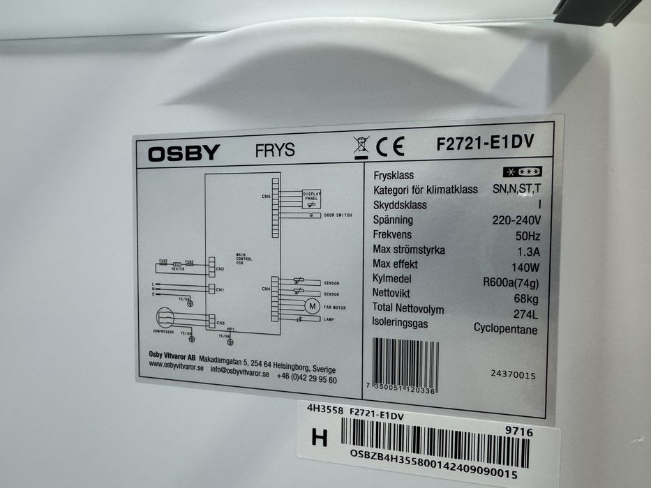 Zamrazarka Osby No-Frost jak nowa!