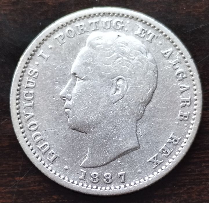 Moeda Prata 200 Reis 1887 D. Luís Muito Bom Estado