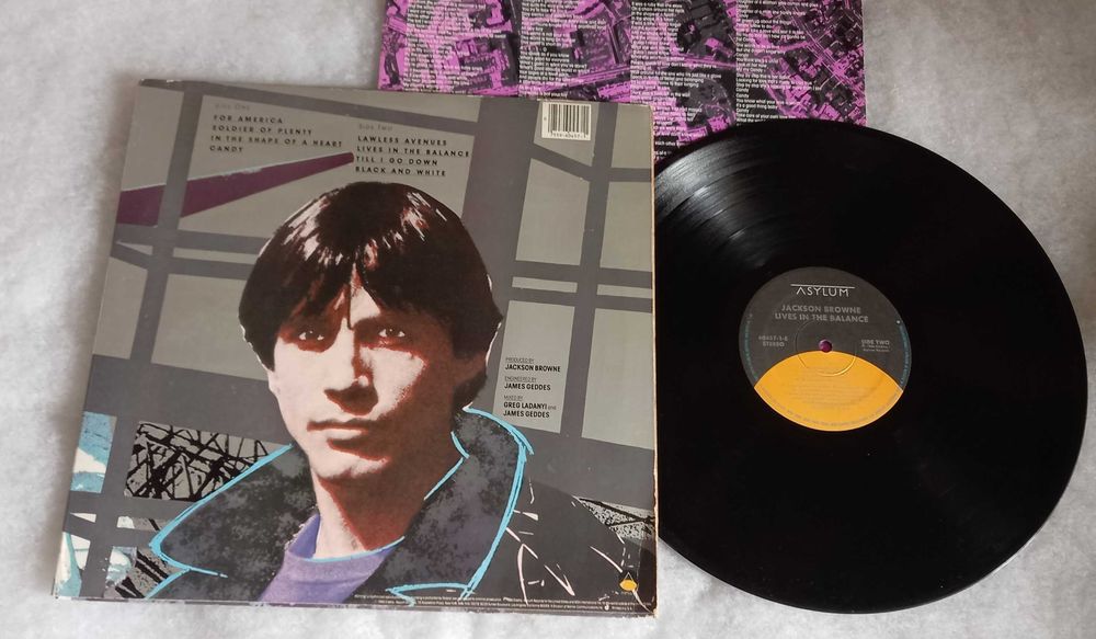 Jackson Browne – Lives In The Balance LP 1986 USA