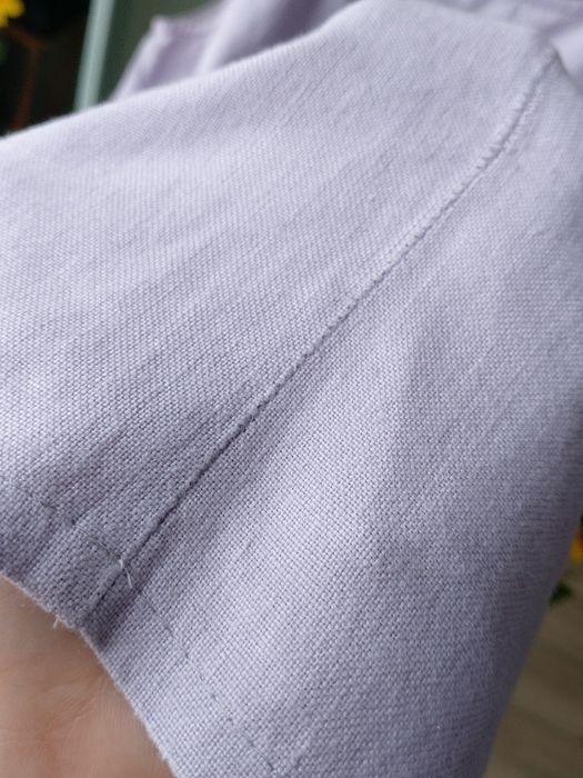 Damska liliowa tunika letnia lniana Tatuum z kieszeniami linen M / L