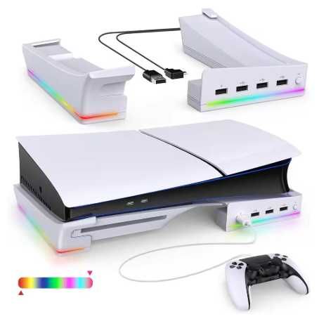 Podstawka,stojak do PS5 ze światłem LED RGB z 14 trybami oświetlenia