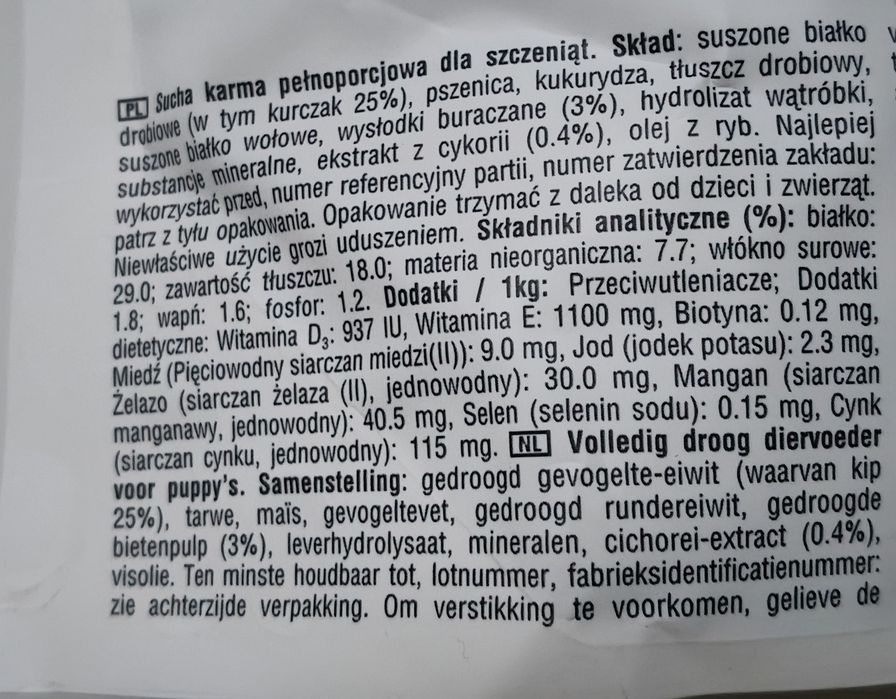 Perfect fit karma dla szczeniąt
