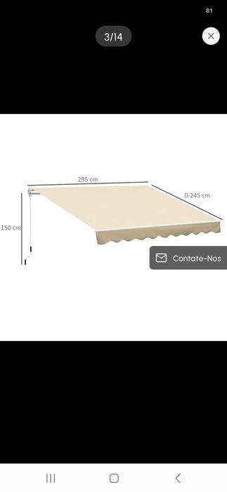 Toldo novo na caixa