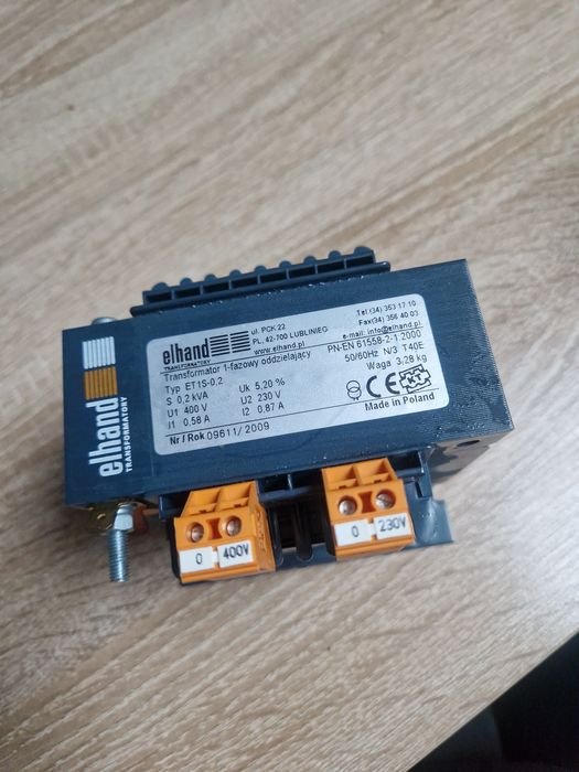 Transformator elhand 1-fazowy oddzielający