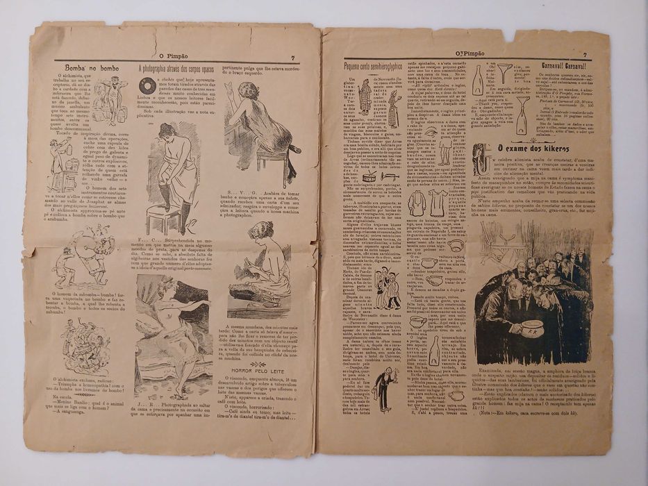 jornal humorista Pimpão (o roupão da mulher 1909 Raro  único completo