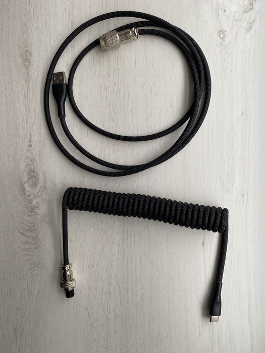 GUNMJO Pro coiled кабель для клавіатури USB-C, aviator, чорний