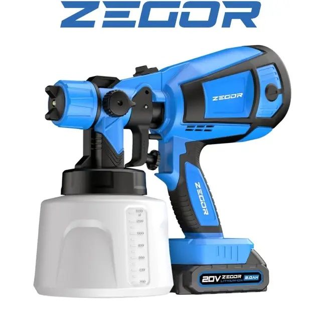 4 Форсунки Металл Краскопульт Аккумулятлрный Zegor CDF 21 Акумулятор в комплекте Фарбопульт Зегор