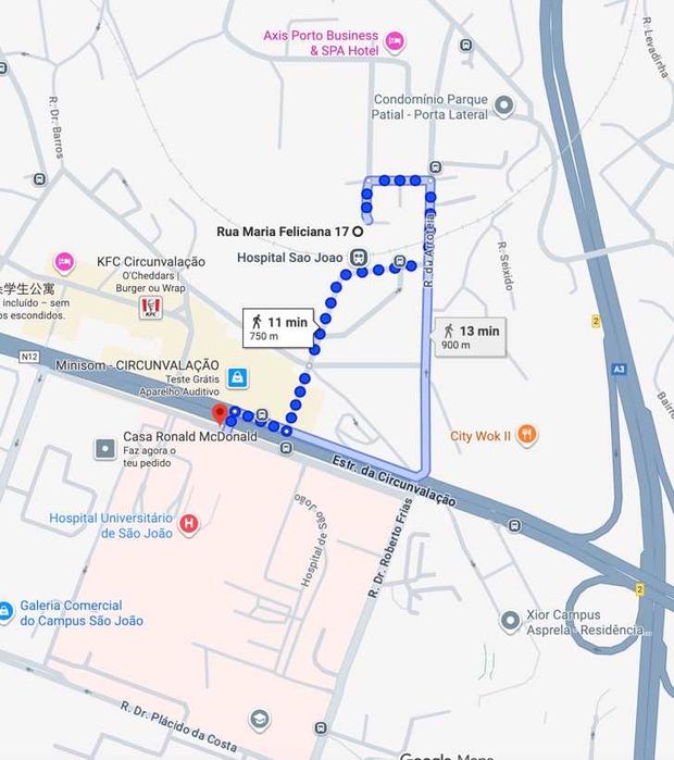 Quarto Individual para Estudante | Zona do Hospital S. João e ISCAP