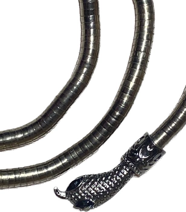 прикраса кольє чокер трансформер змія на шию сріблястий