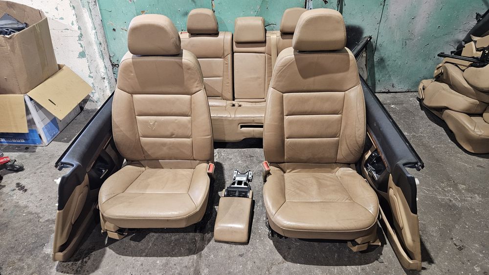 Wnętrze fotele skóra skóry beżowe beżowa opel vectra c kombi środek