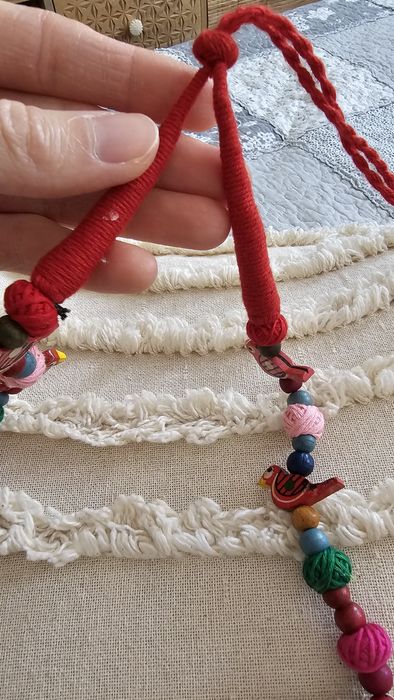 Boho folk hippie piękny kolorowy naszyjnik ptaki