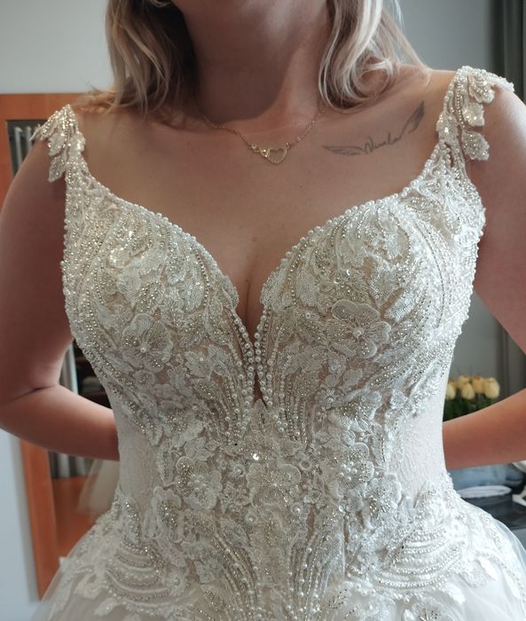 Suknia ślubna  brzoskwiniowa xl/xxl