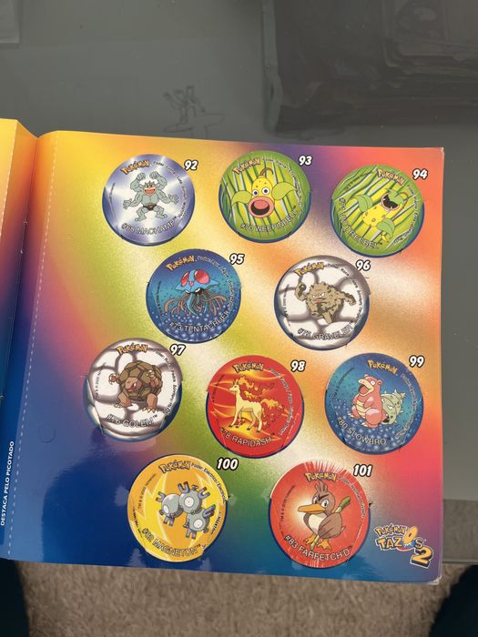 Caderneta pokemon Tazos 2 completa