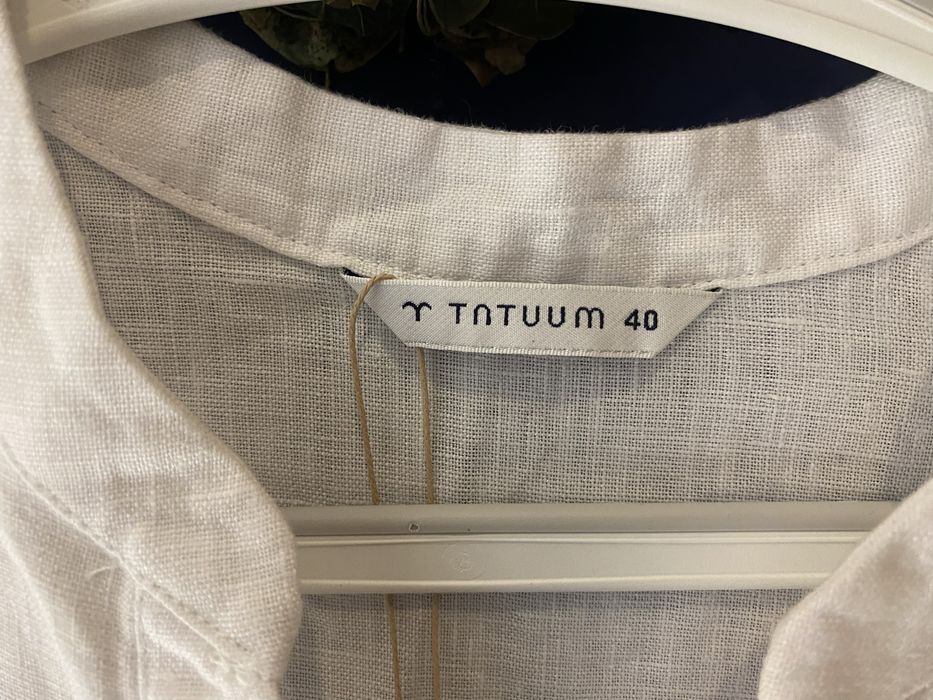 Lniana biala sukienka 40 Tatuum
