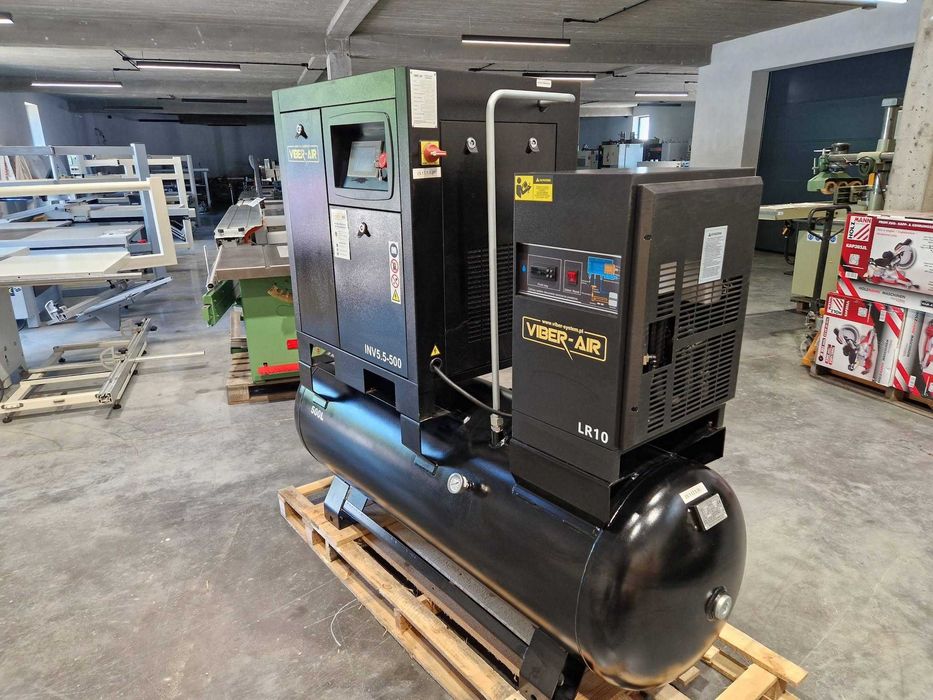 Sprężarka Śrubowa 5,5 kw 500l, osuszacz falownik VIBER AIR INV5,5-500 NOWA