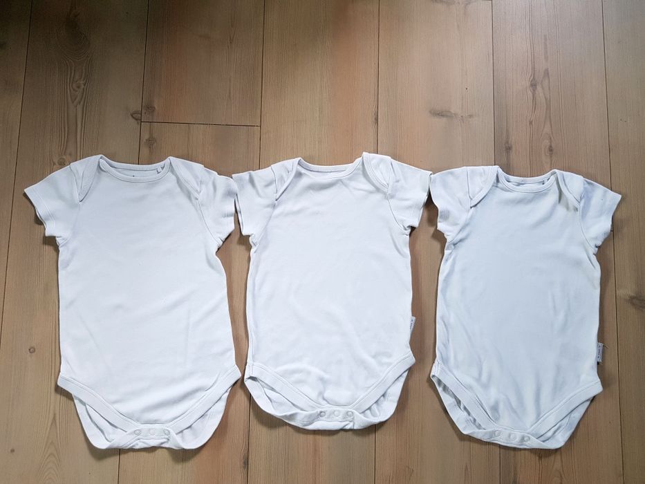 NEXT body z krótkim rękawem białe 92 zestaw set 3-pak h&M