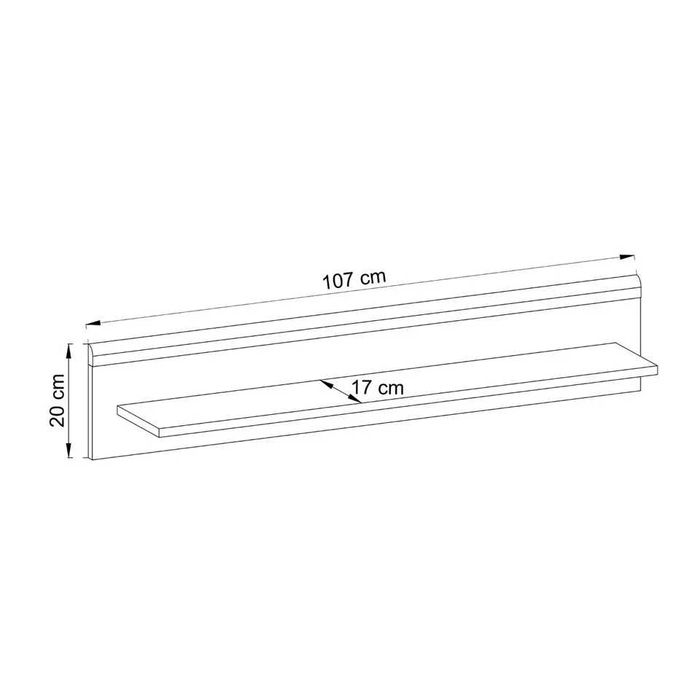 Półka 107 cm Dąb Riviera, Biały Mat