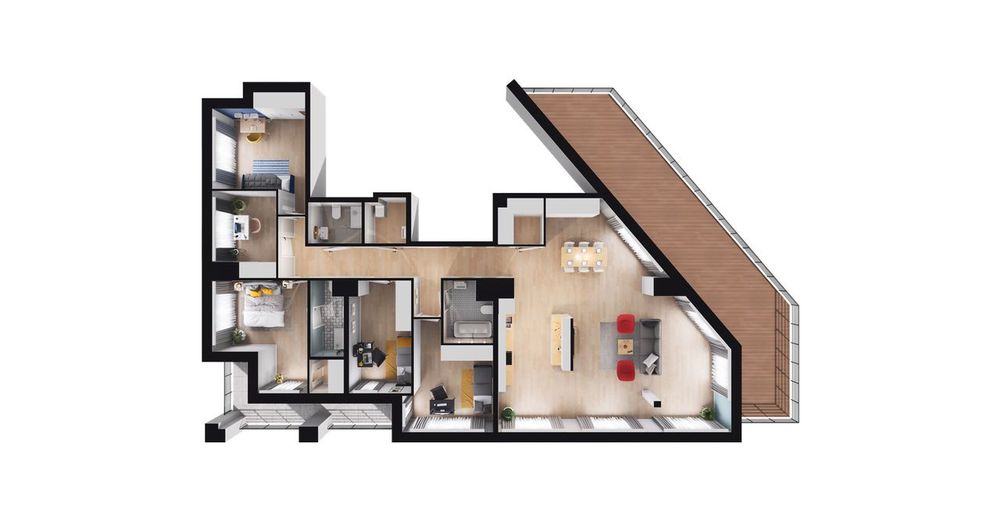 6-pokojowe mieszkanie 150 m² + taras Bezpośrednio - Widok 3