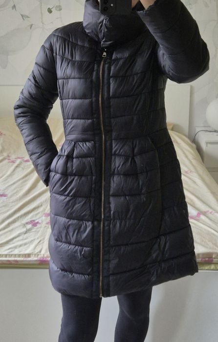 Mohito Płaszczyk czarny odcinany 34 36