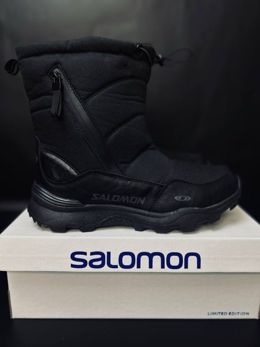 Мужские сапоги саломон черные для суровой зимы не промокаю не скользят