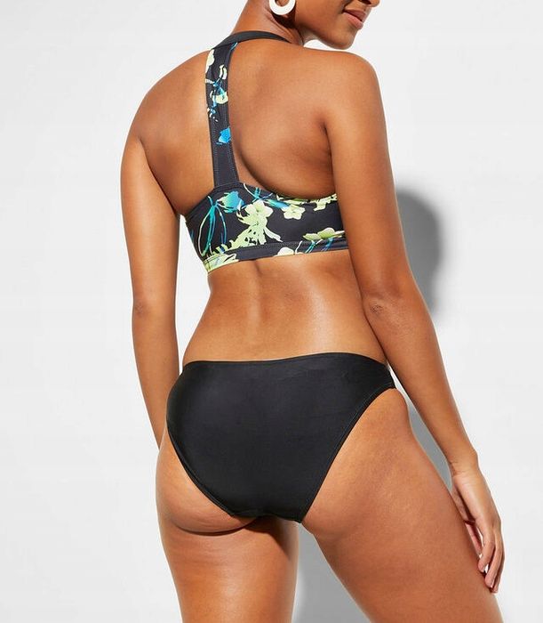 B.P.C czarne bikini biustonosz bustier w kwiaty^36