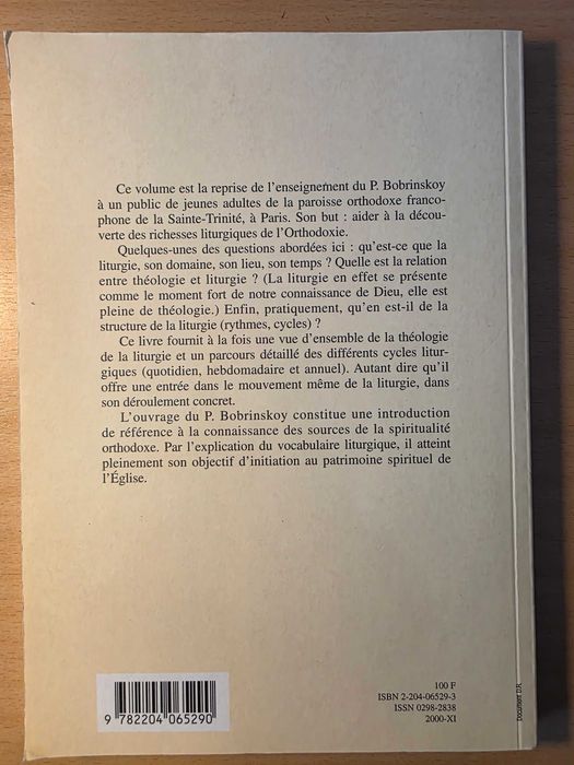 Livre "La Vie Liturgique" de Père Boris Bobrinskoy