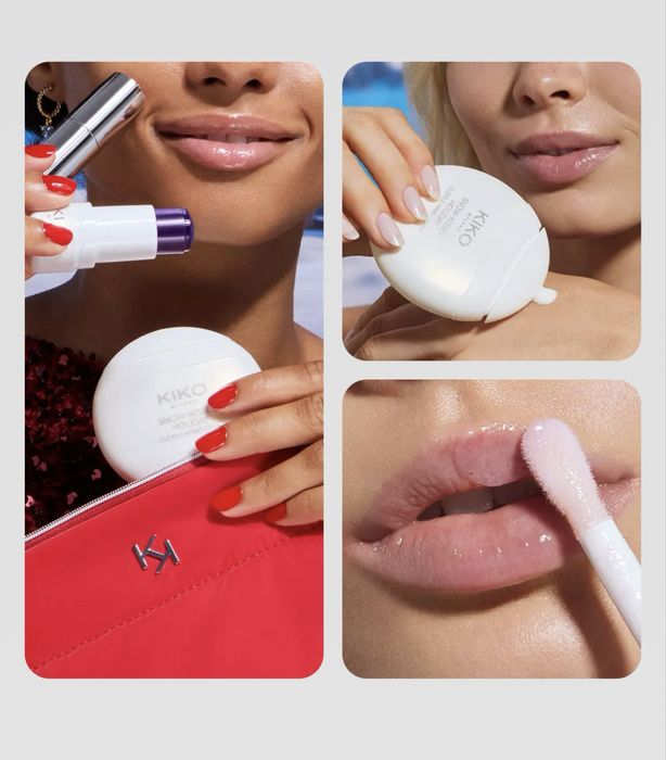 Zestaw upominkowy do pielęgnacji skóry: krem do rąk, sztyft do twarzy SPF 50 i maseczka do ust Kiko milano Italy