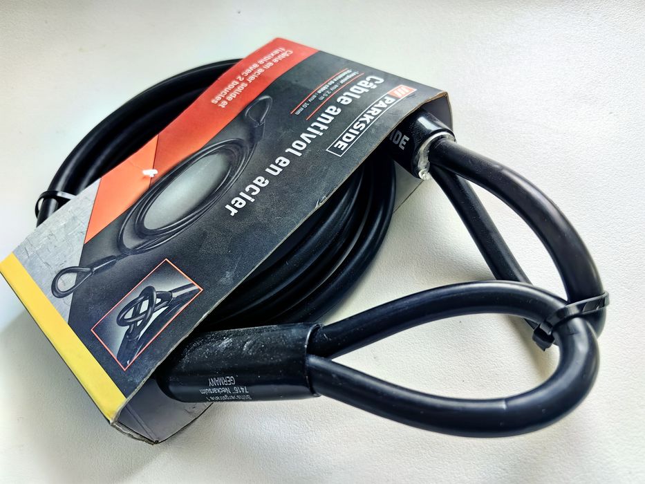 PARKSIDE Kabel stalowy do kłódki!!! 2,5m x 10mm
