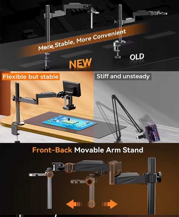 Кронштейн TOMLOV настольный гибкий шарнирный для микроскопа 360°