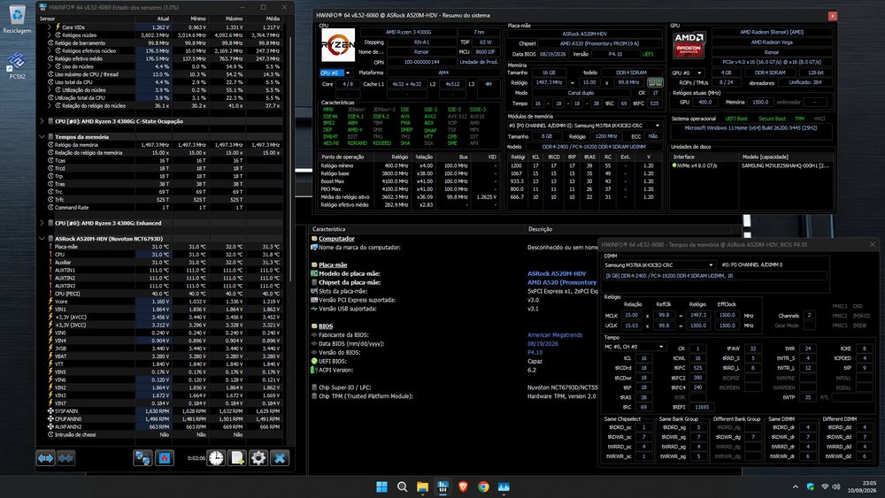 PC Ryzen 3 4300G | 16GB DDR4 | NVMe 256GB