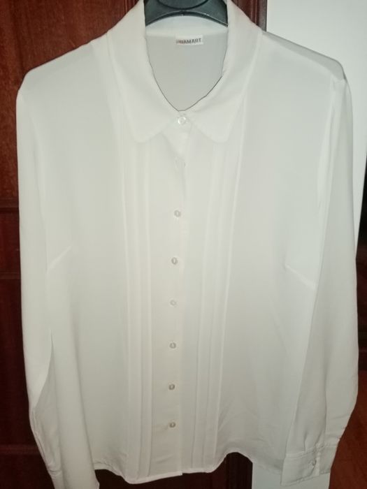 Blusa de tecido fresco de manga comprida
