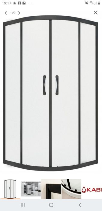 Kabina prysznicowa 90/90/200 półokrągła nowa